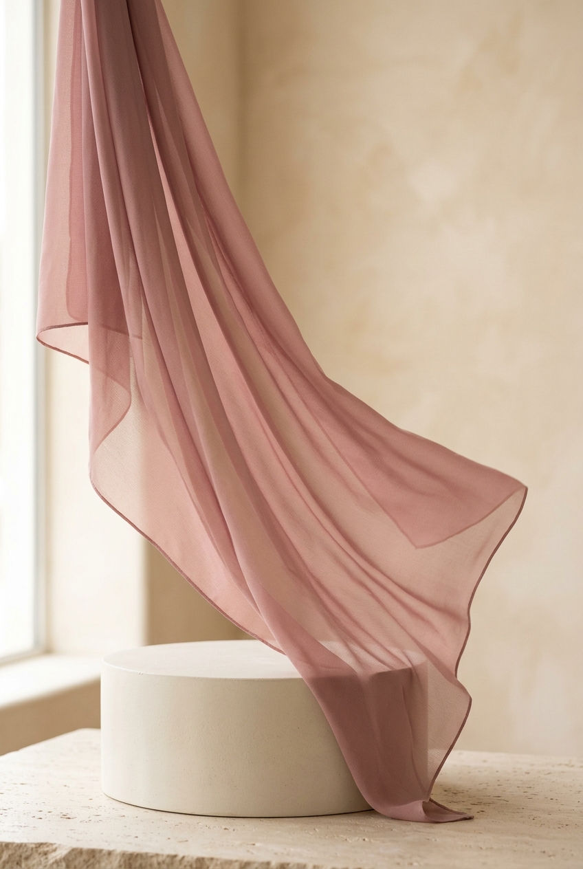 Chiffon hijab fabric texture and drape