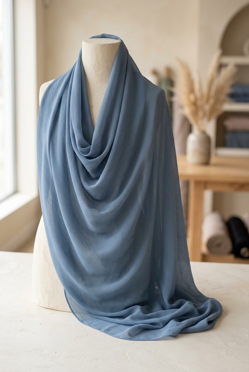 Georgette hijab fabric texture and drape