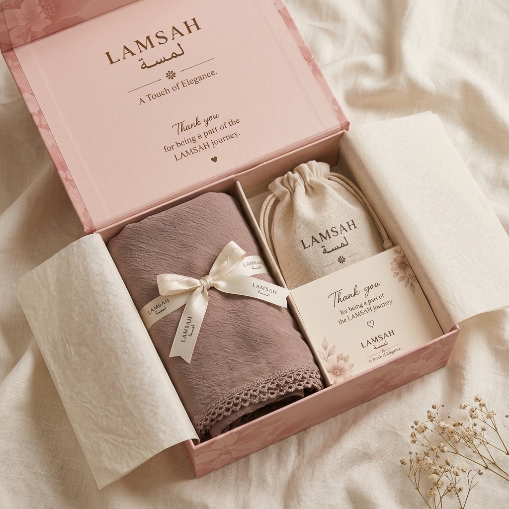 Kashmir in LAMSAH gift packaging