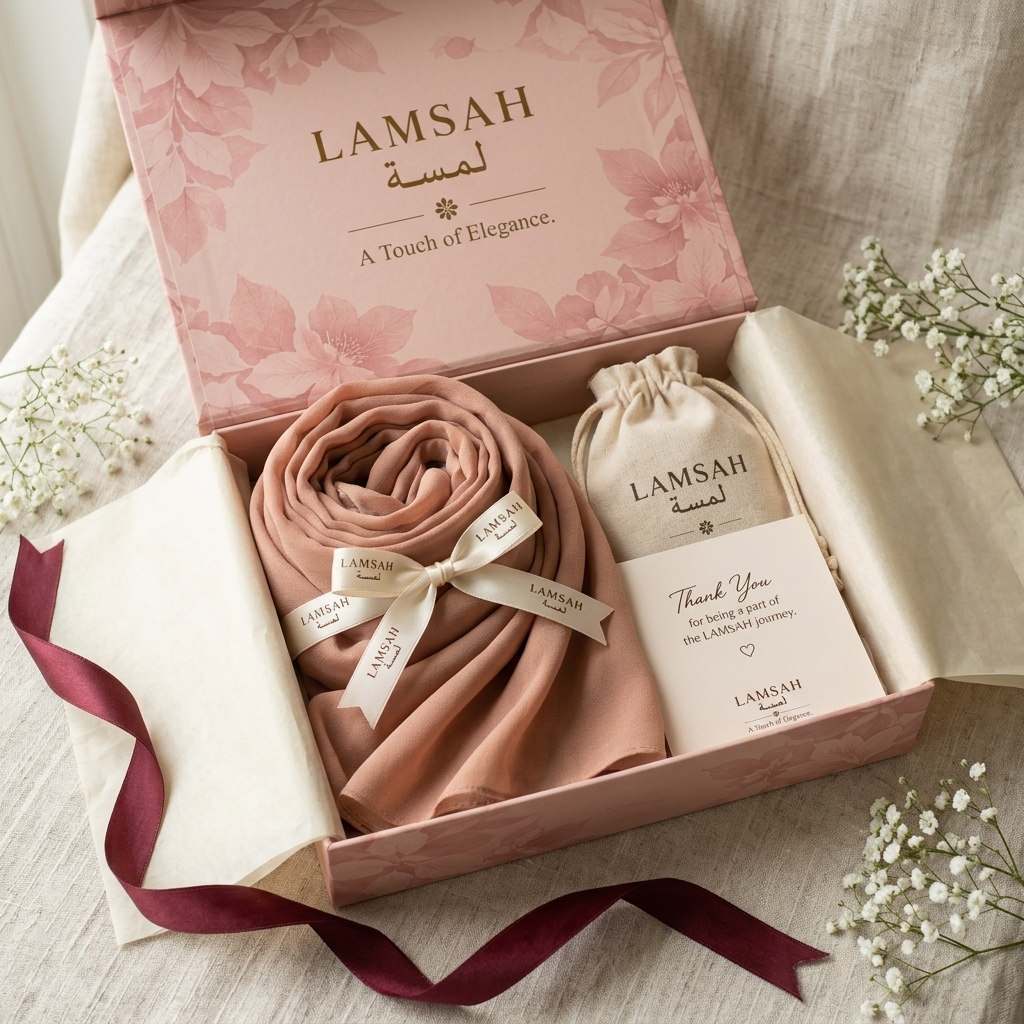 Shafaq in LAMSAH gift packaging